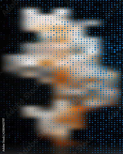 Abstract Halftone Dot Texture Background With Vintage Grunge Screen Print Pattern In Black And White