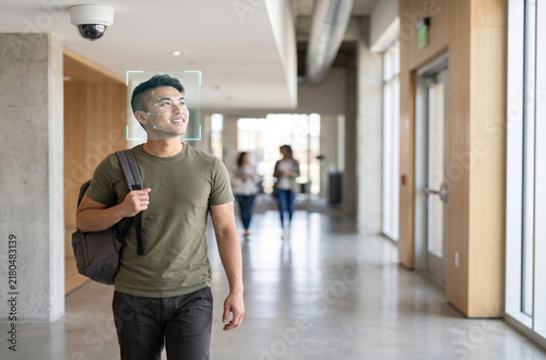 Hands free campus entry with facial recognition