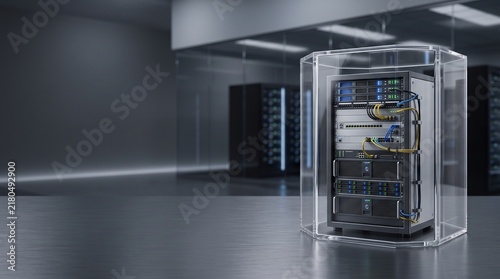 Plakat Protected Server Rack in Secure Data Center