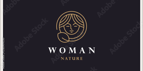 Woman Face Nature Logo Design