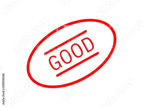 Fotografía Red stamp icon with the word good inside a circle for quality and approval tasks