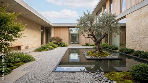 modern courtyard zen garden interior courtyard central courtyard architectural design luxury home contemporary architecture minimalist garden reflection pool water feature