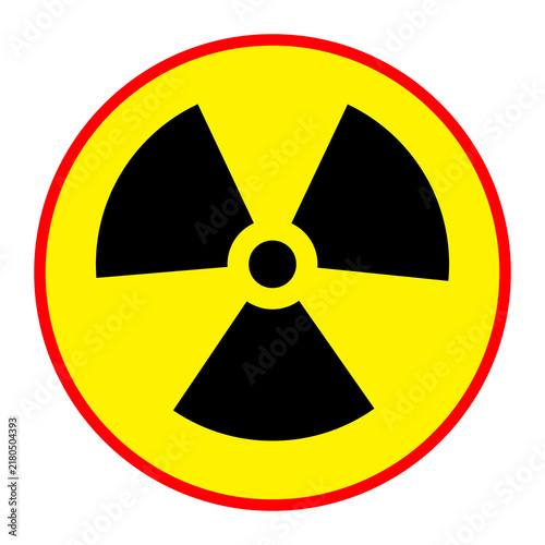 Quadro su tela Radiation hazard icon, radioactive warning symbol in yellow