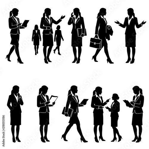 Business Women Silhouettes Set