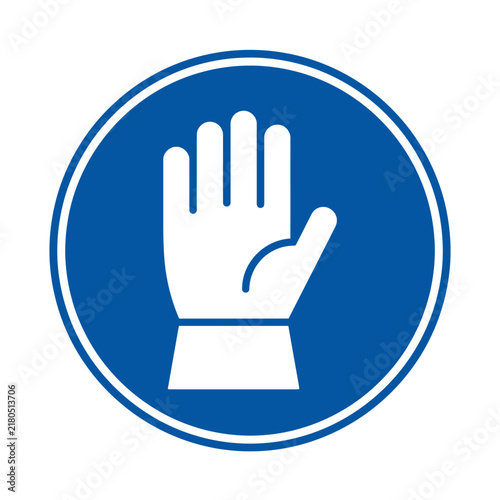Gloved Hand Symbol Safety Sign Protection Gear Icon Isolated on Transparent Background