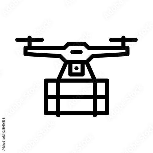 Delivery drone outline icon. Delivery drone line illustration.