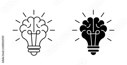light bulb inside brain icon