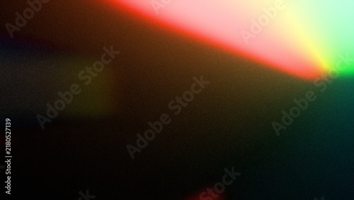 Vintage Rainbow Light Leak Overlay with Red Yellow Green Refraction and Grainy Texture
