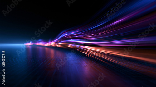 High Speed Fiber Optic Data Transmission Light Trails