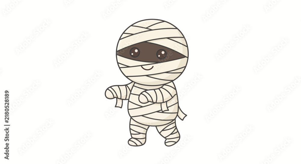 Obraz premium Cute Cartoon Man Character Vector Illustration for Fun Halloween Design, Funny Boy and Childlike Person with Helmet and Zombie Theme, Playful Hand Drawn Style for Creative Projects