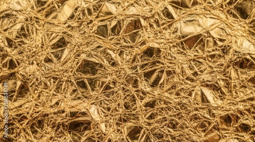Luxury Gold Foil Texture Background with Wrinkled Metallic Surface