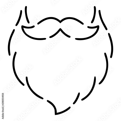 Simple Line Illustration of Stylized Beard Design for Graphics