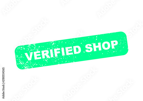 Verified shop badge with green distressed background illustration
