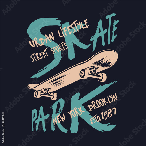 Skateboard Urban Lifestyle Streetwear Vintage Skateboarding T-Shirt Design
