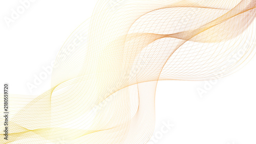 Abstract gold wave background, elegant flowing lines on white, luxury golden silk texture vector, minimalist corporate backdrop