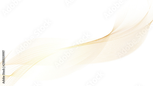 Golden abstract wave background, elegant flowing lines on white, luxury silk texture vector, premium corporate banner design