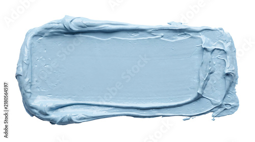 Konstfotografi Thick light blue cosmetic cream smear showing rich texture with heavy ridges and