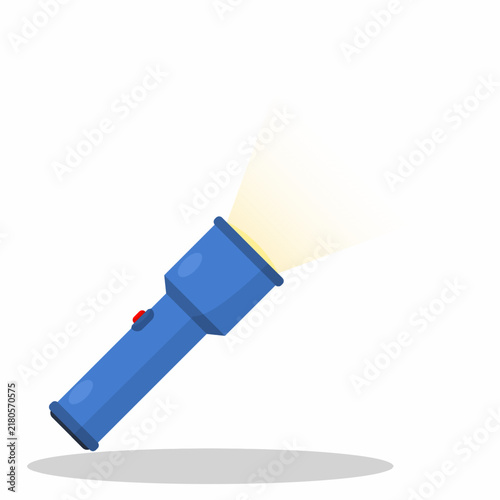 Vector illustration of a flashlight concept, flat design style.