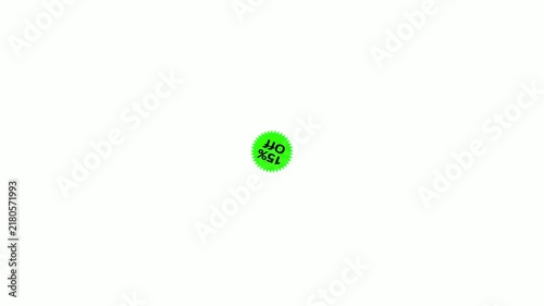 15% Discount Sale Label Animated Promotion Badge
Red Discount Burst Badge for Sale and Marketing Animation 4k hd Video,