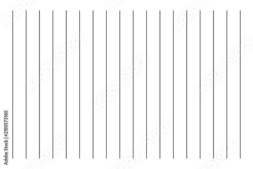 Quadro su tela Minimal white background with evenly spaced black vertical line pattern for abst