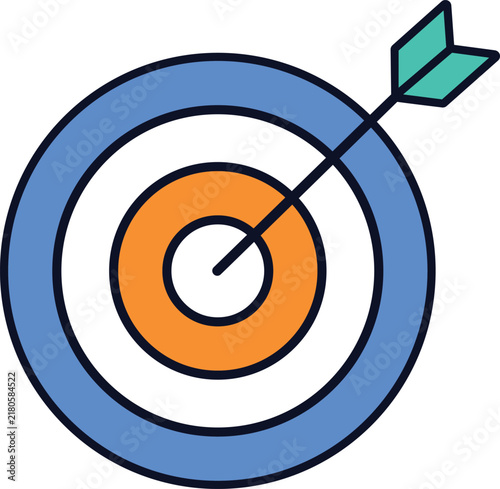Target Goal and Arrow Color Outline Icon