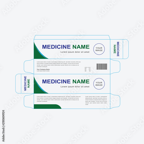 A modern packaging box template suitable for medical Design