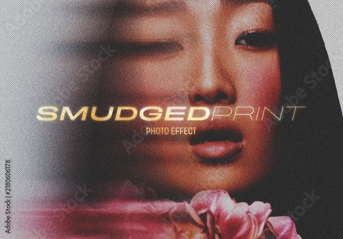 Smudged Print Image Effect Mockup