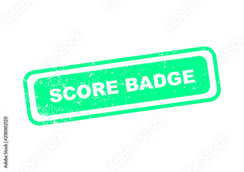 Green score badge stamp with bold white text illustration