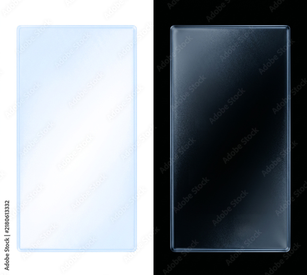 Fototapeta premium Frosted glassmorphism UI vertical rectangle card shape