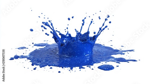 Blue Ink Splash with Paper