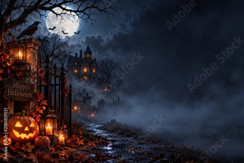 Haunted House Halloween Background