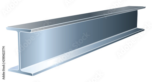 Canvas Print Steel I-Beam Vector – Industrial Metal Girder Structural Support Illustration