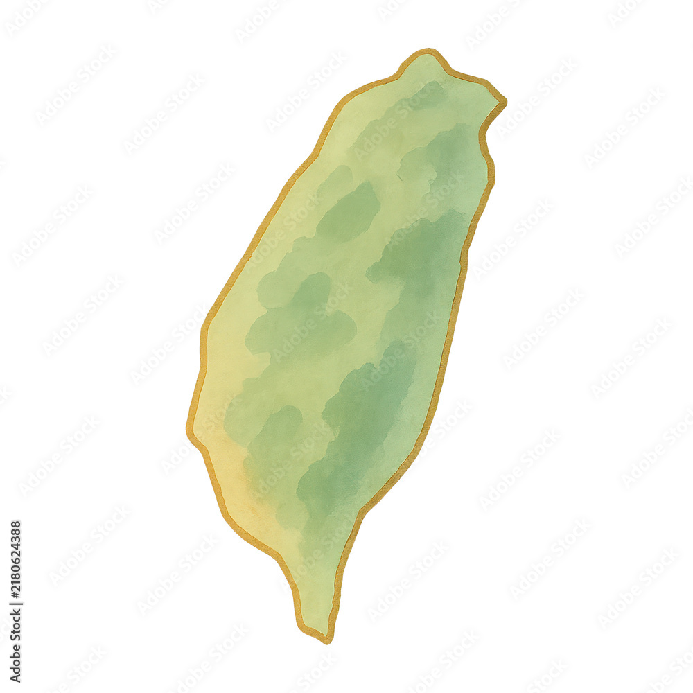 Obraz premium PNG Watercolor map of Taiwan