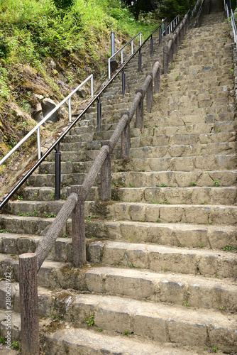 Cuadro en lienzo Tsukimi no Mori and its stone staircase called Tsuki e no Kaidan in Kaizu, Gifu, Japan