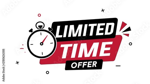 Limited Time Offer Sale Banner Animation with Stopwatch