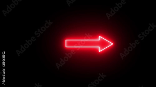 4K abstract blue neon arrow loading icon and uploading animation. Abstract glowing neon directional arrow loading icon animation Arrow-shaped neon sign