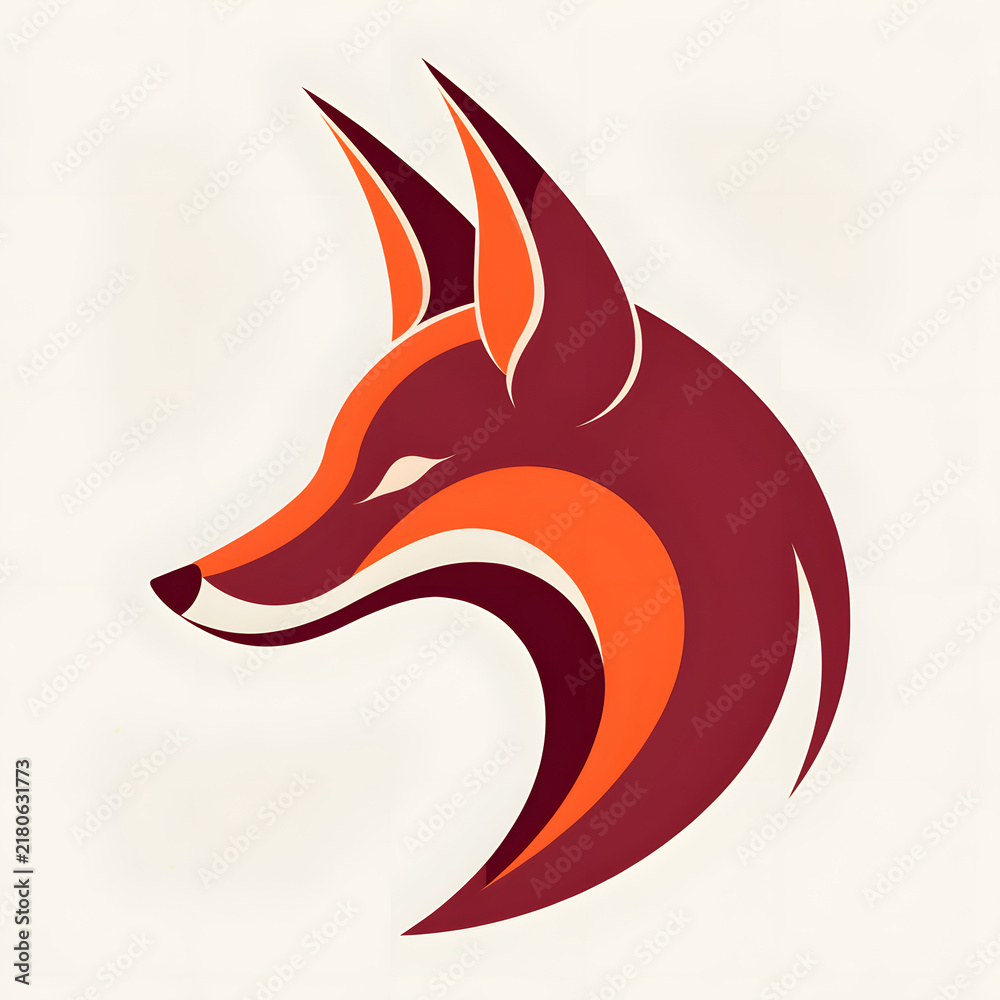 Obraz premium A stylized illustration of a fox's head in vibrant colors