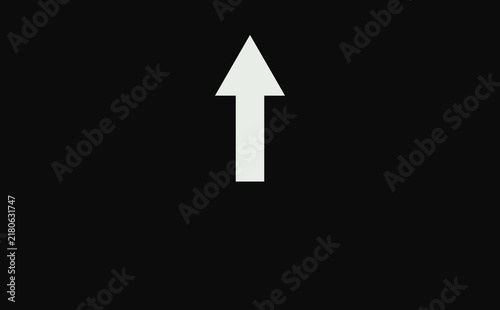 Animated arrow from left to right on black background . Hand Draw up Arrow With Scribble Animation. 