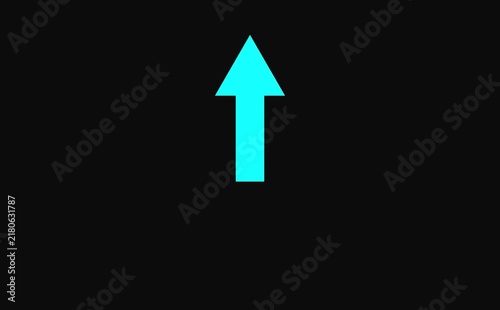 Animated arrow from left to right on black background . Hand Draw up Arrow With Scribble Animation. 