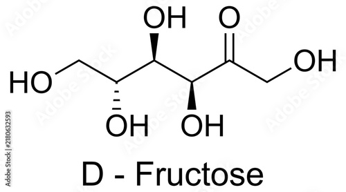 фотографія D - Fructose Molecule Skeletal Formula Chemical Structure