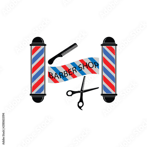 barber shop logo design template