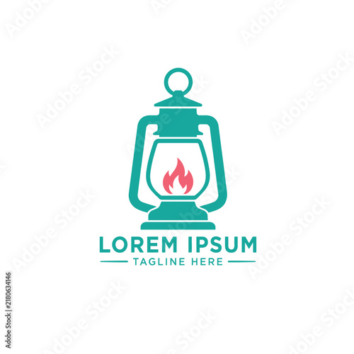 Lantern Gas Lamp Logo Design – Vintage Lighting and Traditional Illumination Vector Emblem.