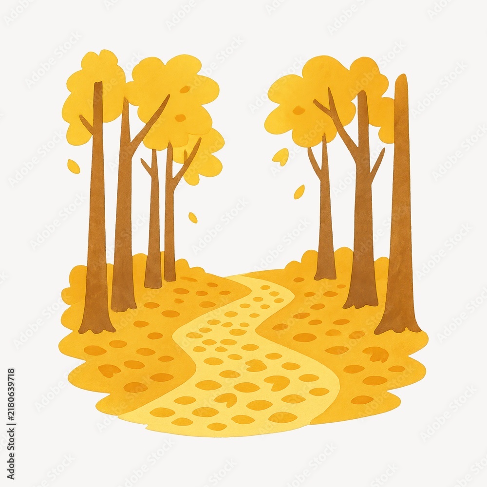 Obraz premium Whimsical autumn forest illustration