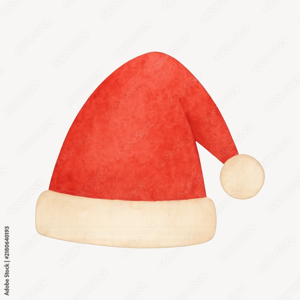 Obraz premium Festive red Santa hat illustration.