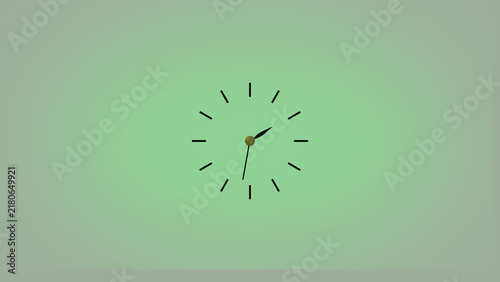 Obraz na płótnie Round analog clock face displays passing hours and minute rotation