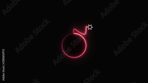 Glowing bomb icon indicates urgent explosion danger and countdown. Playful bomb icon represents high risk gaming moments. Bold bomb icon graphic for motion design.