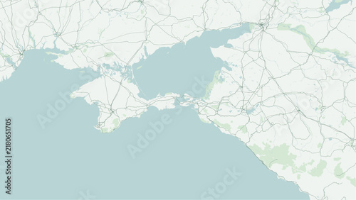 Bild auf Leinwand Modern minimalist vector map of Kerch Strait