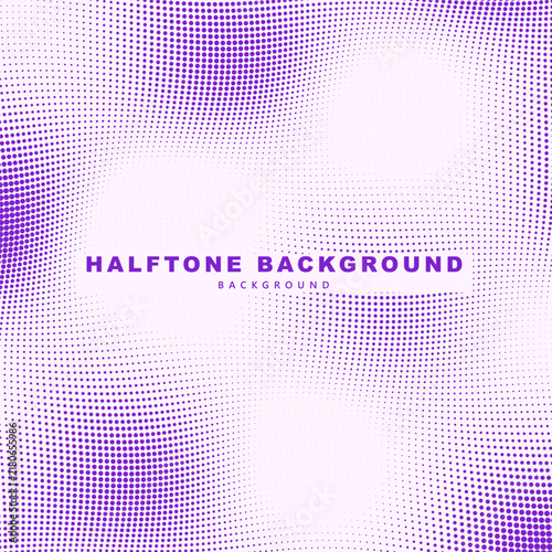 Abstract purple halftone wave background with dotted pattern for modern graphic design