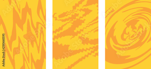Abstract Orange and Yellow Organic Texture Background Set