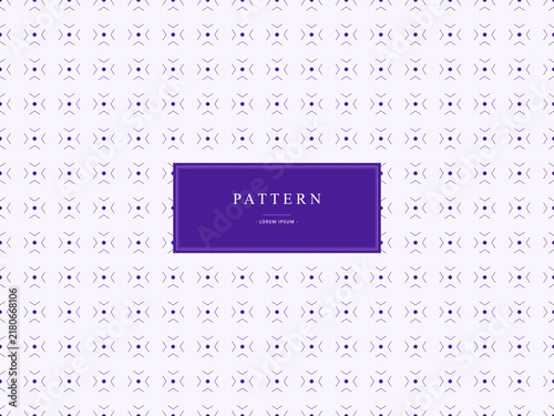 Minimalist geometric seamless pattern with purple dots and lines on light background